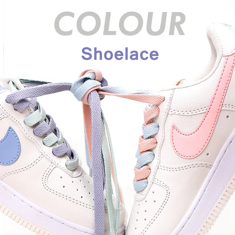 4Colors New Leisure Sneakers Shoelaces Cotton Flat custom Shoe laces  Kids Adult Unisex Elastic Laces