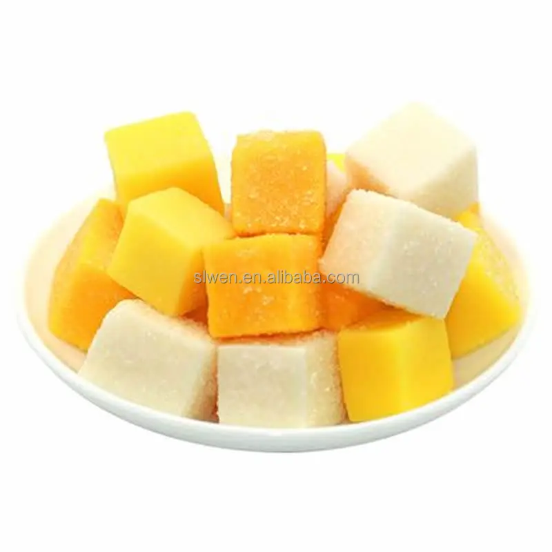 Wholesale mango gummy candy  Mango soft cube sugar for  elderly and children