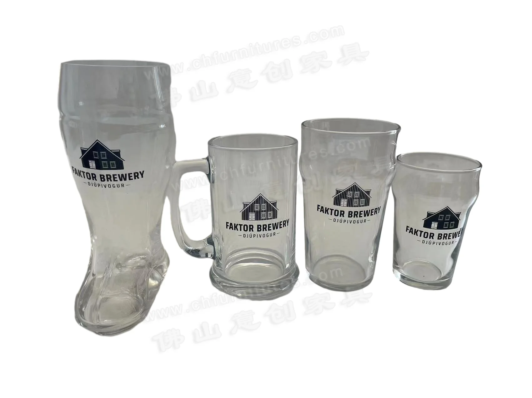 Modern Customized Pattern Transparent Small Size Beer Glasses for my brewery