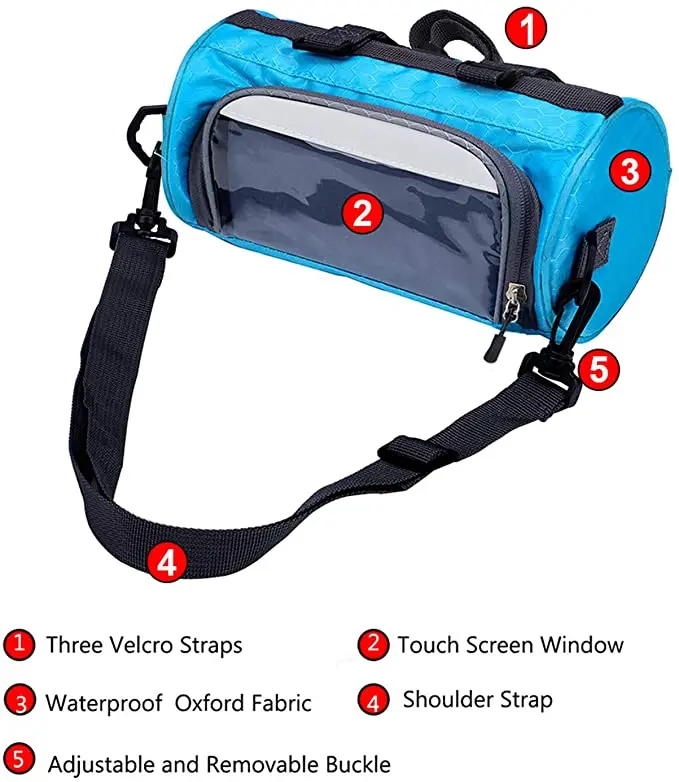 Bike Handlebar Triangle Frame Adjustable Waterproof Bicycle Front Storage Bag Large-Capacity Cycling Front Pack