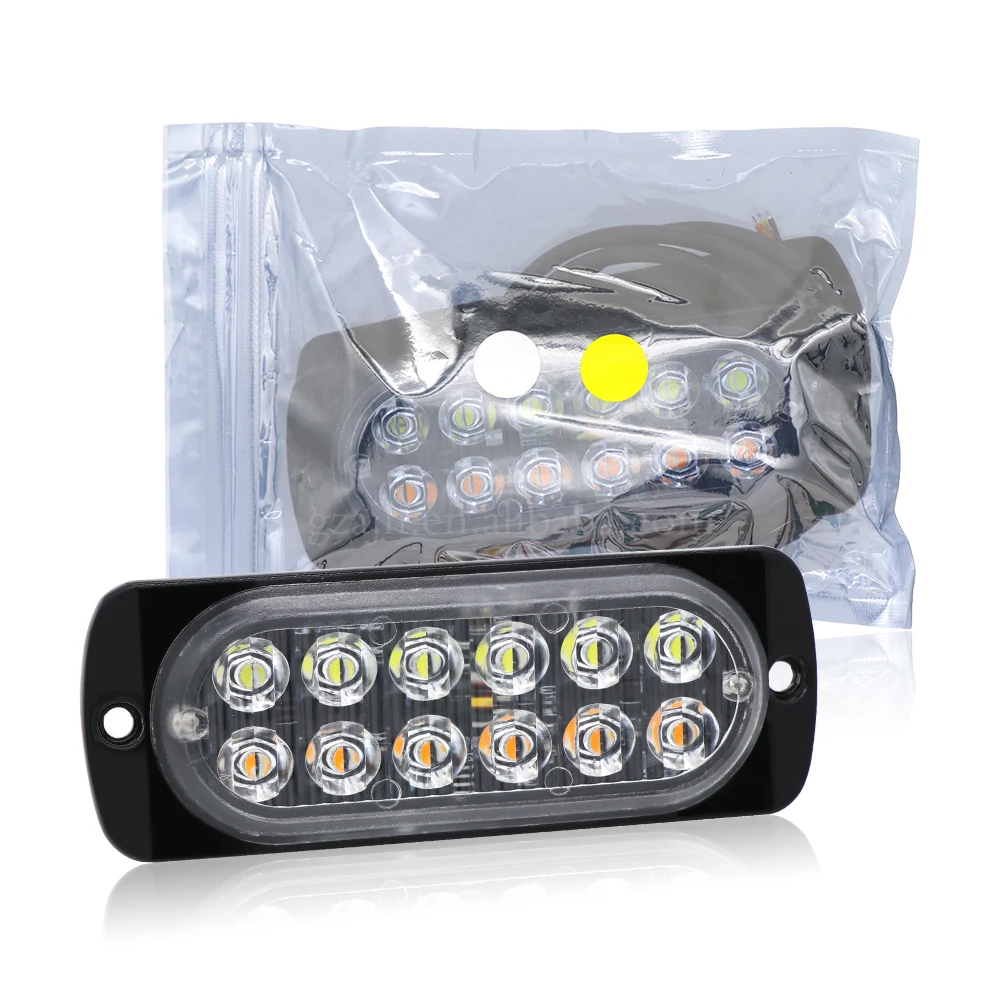 Hazard Warning Car Trailer Truck Motorcycle side marker light amber 12V 12Led Emergency Strobe Turn Light Bar
