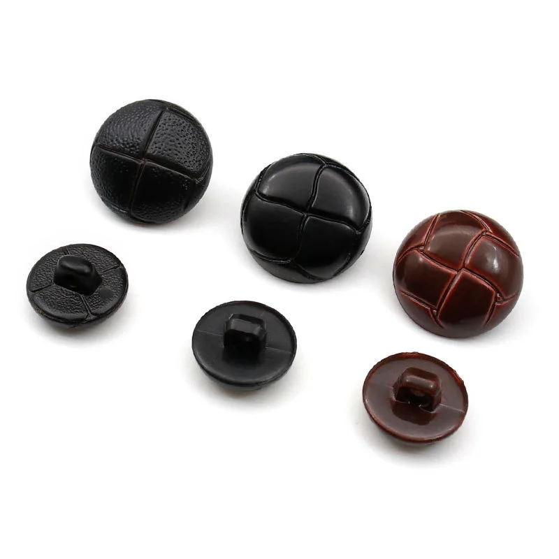 Wholesale Plastic ABS Leather Buttons For Suits Outerwear Ball Round Shape Hand Sewn Plastic Buttons 25mm