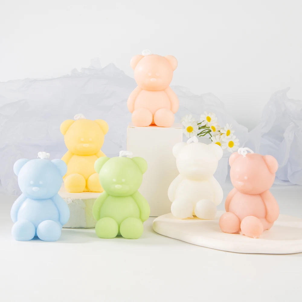 Handmade Aesthetic Soy Wax Aroma Decorative Animal Shaped Aromatherapy Candles Mini Bear Creative Scented Candles