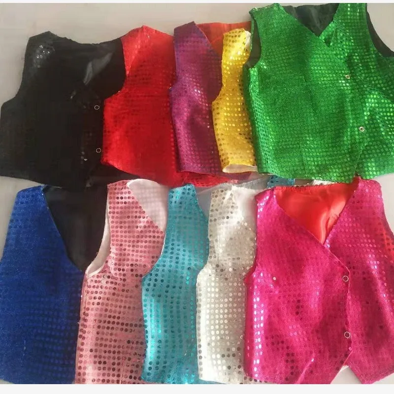 Детский жилет без рукавов с блестками