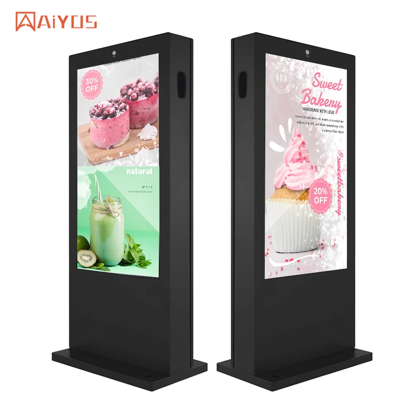 Touch Screen LCD Display Advertising Digital Signage Outdoor Standing Waterproof Custom Logo Outdoor Advertising Player Kiosk