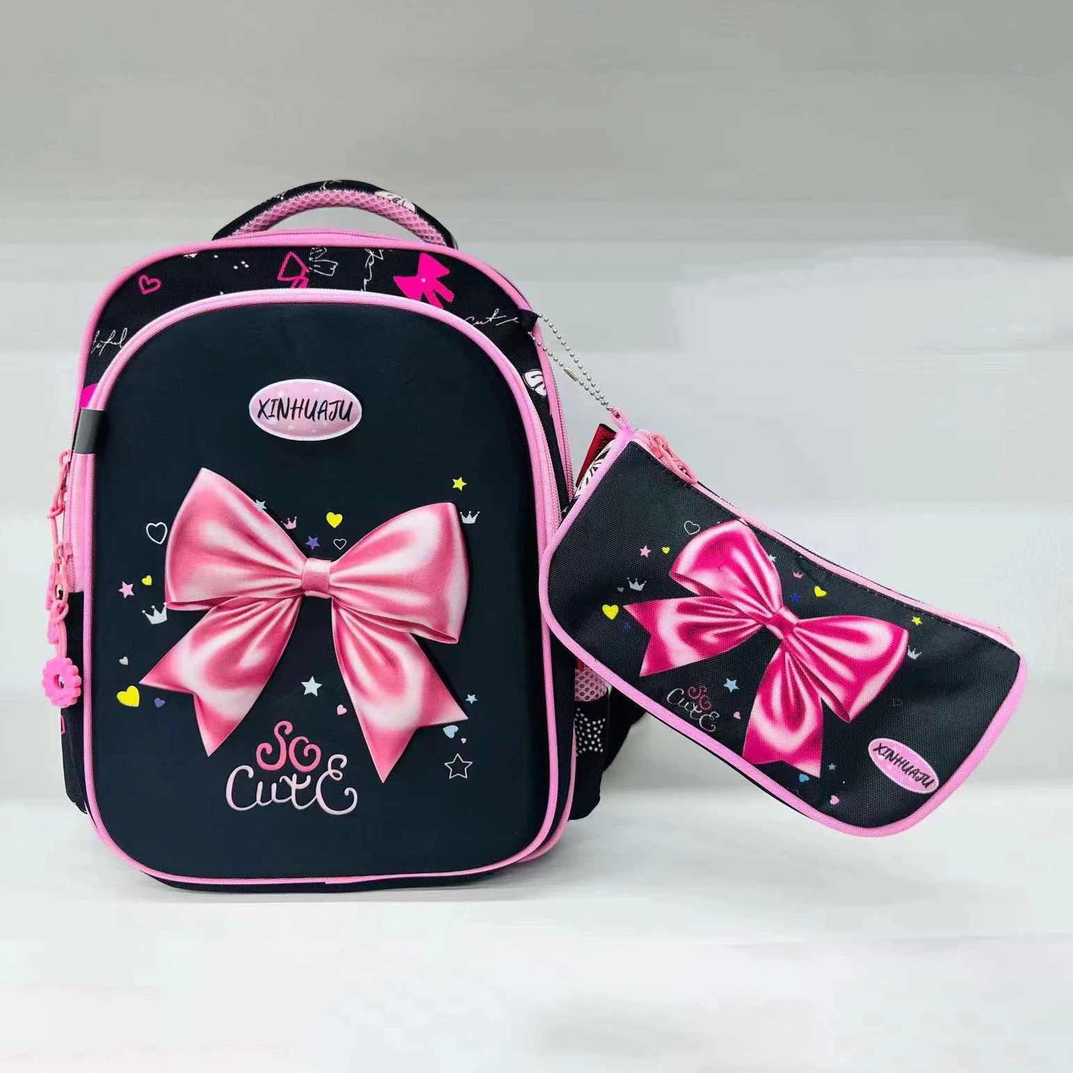 12 14 16 Inches Girls Creative So Cute Flamingo Mini Kids Cartoon Pink Schoolbag Book Bags for Children