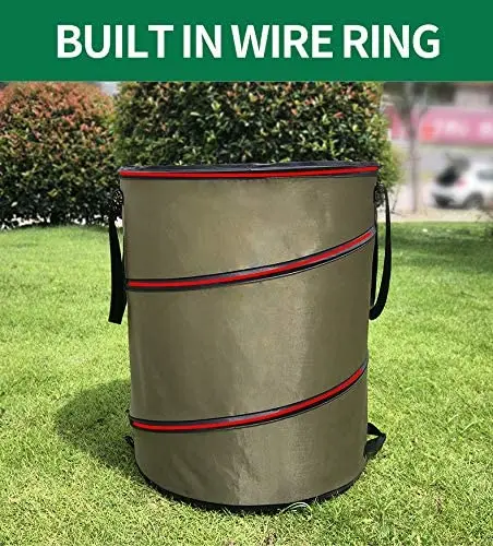 Pop Up Collapsible Garden Bag Garage Storage Can Leaf Waste Bag Yard Lawn Garden Bag