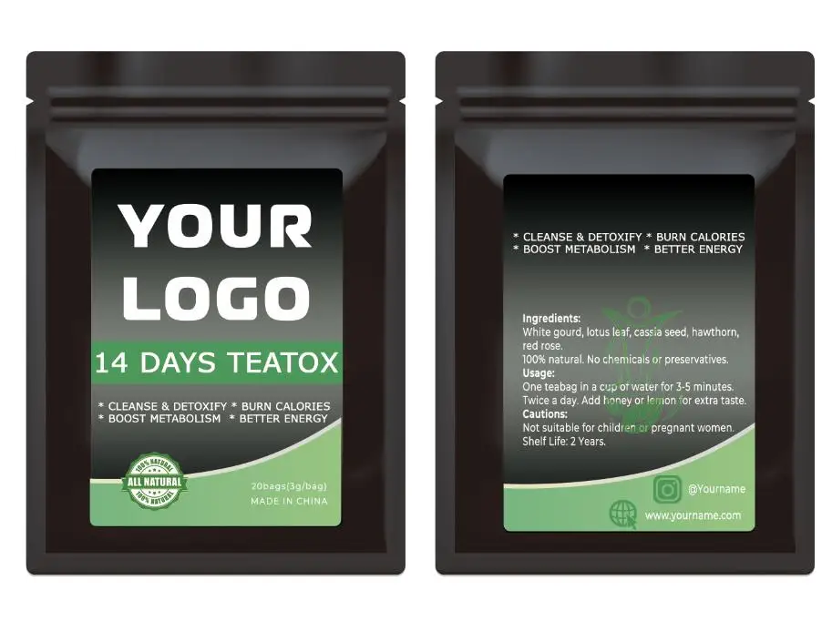 Your logo 14 days private label detox slim tea , colon cleaner senna leaf teabag