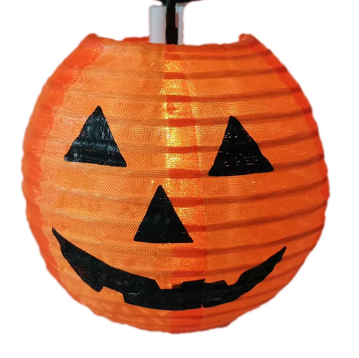 10Lt Mini Orange Pumpkin Lantern String Lights Round Jack O Lantern  Halloween Festival Decoration Outdoor Garden String Light