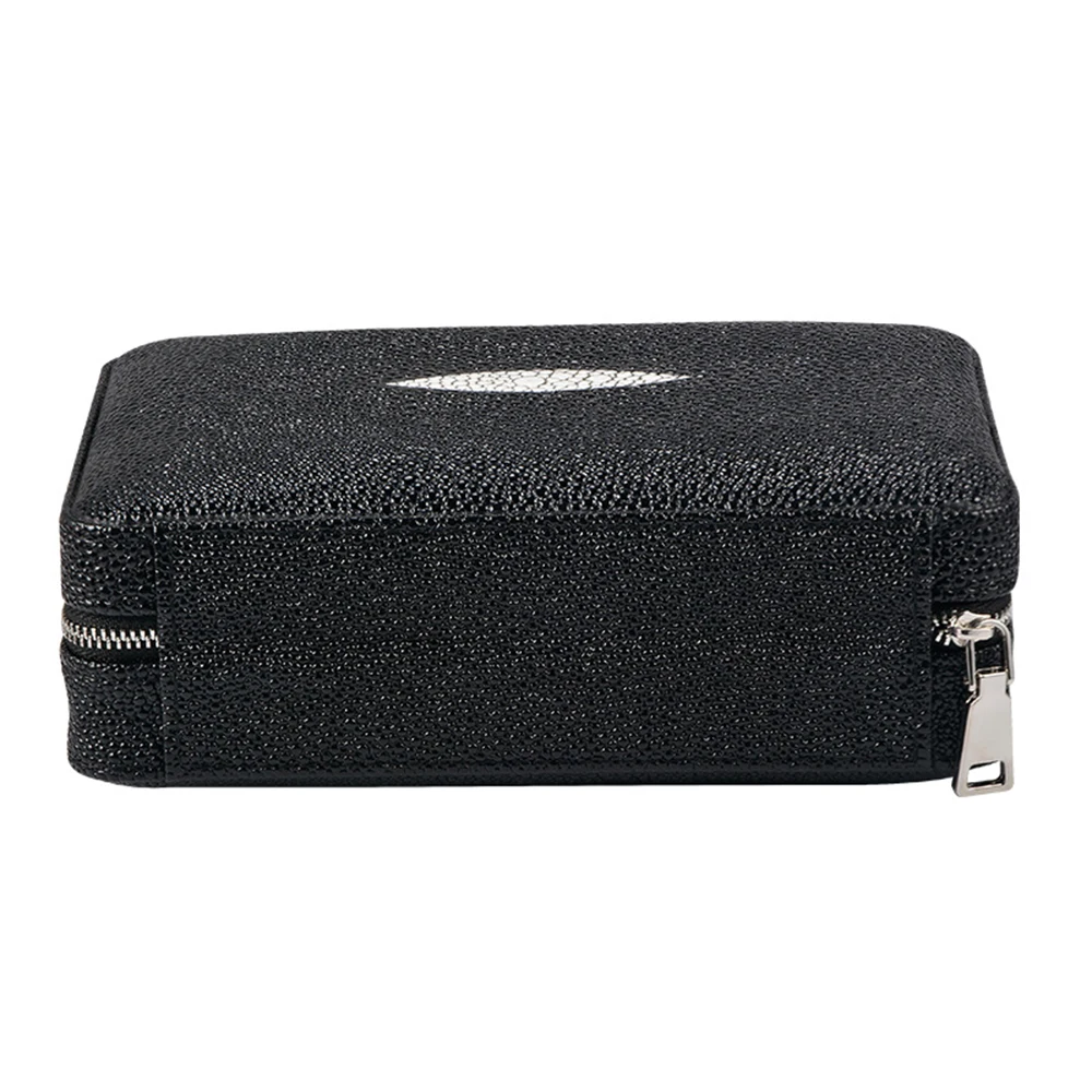 Portable Travel PU Leather Cigar Case with cutter, lighter and tray
