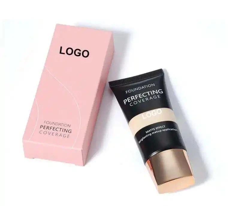 Soft packaging makeup foundation cheap on shipping high quality waterproof matte organic vegan liquid foundation