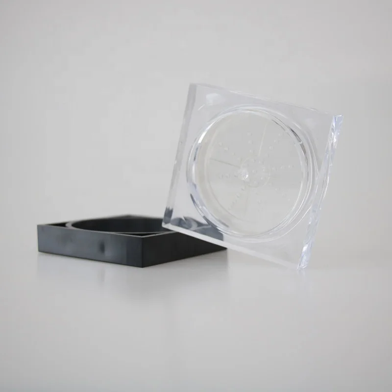 Wholesale cosmetic packaging 15g  clear acrylic loose powder container with sifter