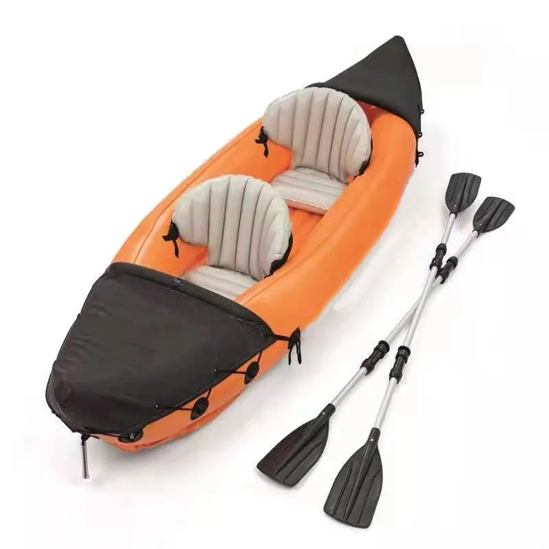 Inflatable canoe/kayak for 2 Person Kayaks for adults and Kids-Portable Touring Set with two Paddles and Output Air Pump