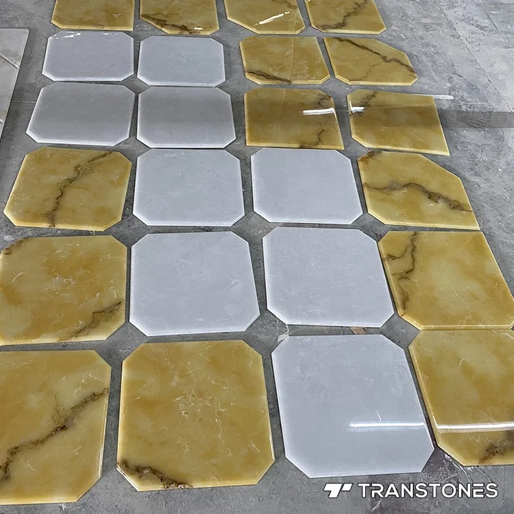 Customizable Decoration Material 6-30mm Yellow Onyx Marble Sheet Artificial Tile For Feature Wall