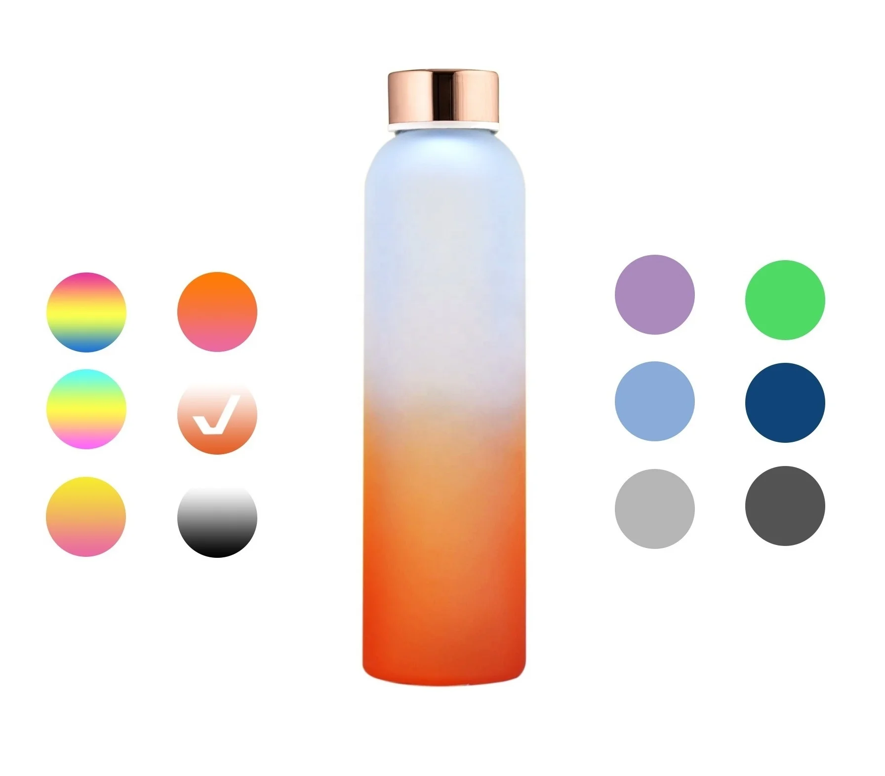 
Hot Selling High Borosilicate Glass Water Bottle With Time Marker Reminder 500ml Bpa Free 