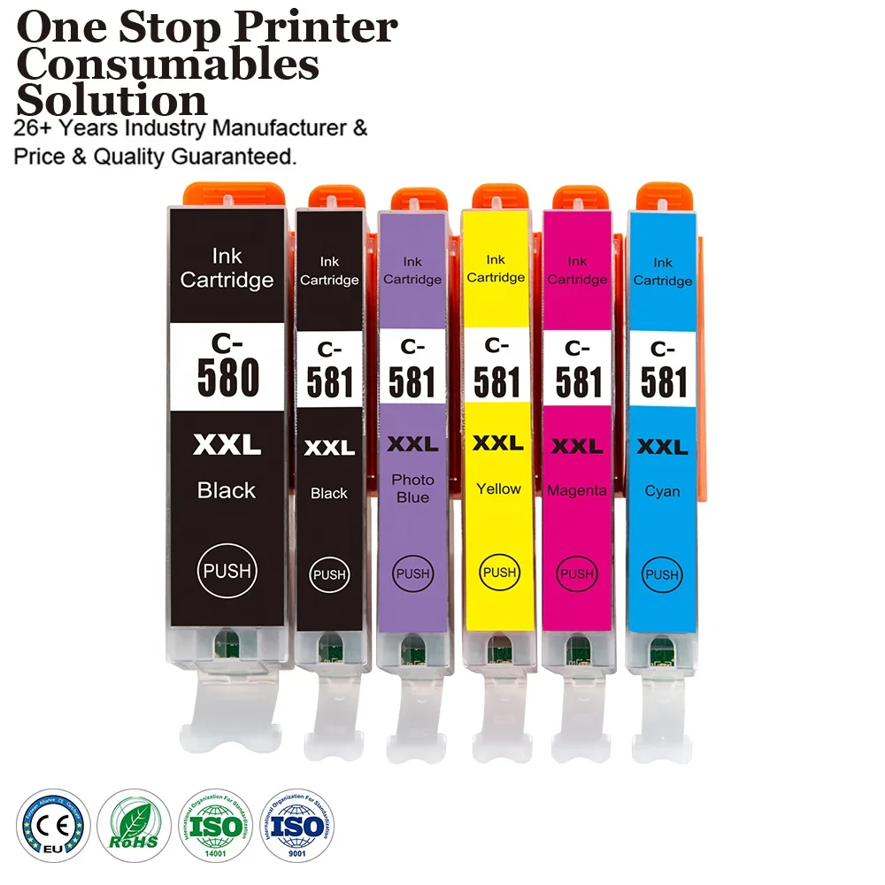 INK-мощность 580 581 PGI-580 CLI-581 580XL 581XL Премиум Совместимость Цветной струйный картридж с чернилами для Canon PIXMA ts6250