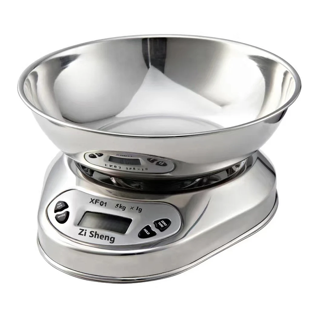 5kg/ 1g Electronic Kitchen Scale LCD Display Digital Food Scale Tea Weighing Balance Tool with Bowl