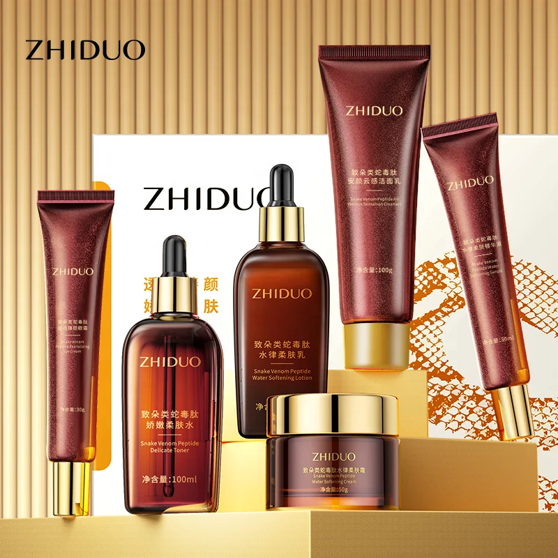 Hot Selling ZHIDUO Private Label Skin Care Skin Whitening Snake Venom Like Peptide Activating and Beautifying Six Piece Set