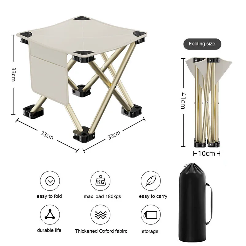 Camping Portable Folding Stools Ultralight Aluminium Alloy Storage Chair MIni Fishing Chair Picnic