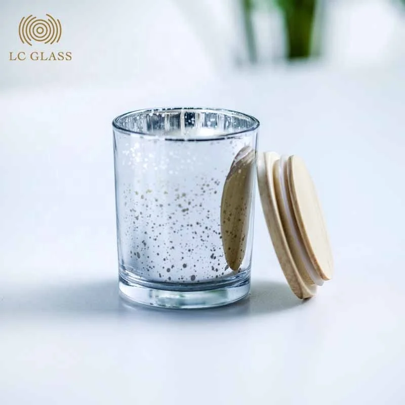Jar Wholesale Soy Wax Candle Glass with Lid and Customizable with Wooden Lid Home Decoration Bamboo Lid Candle Stand LC Glass