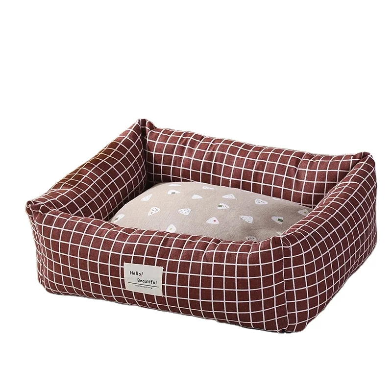 
New hot selling winter warm pet bed washable multi color rectangle luxury pet dog beds 