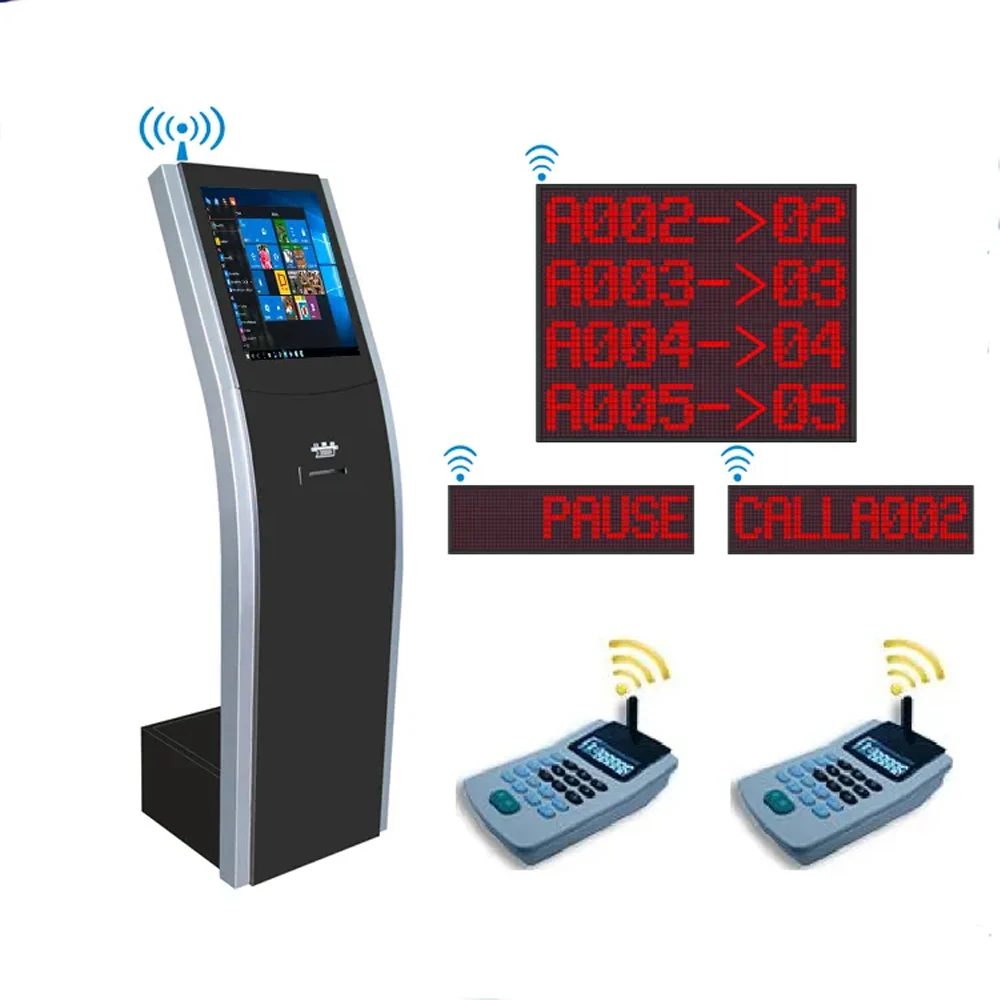 17 inch LCD Touch Display Screen Self-service  Ticket Dispenser Queuing Token Number taking Machine Wireless Queue Call Machine