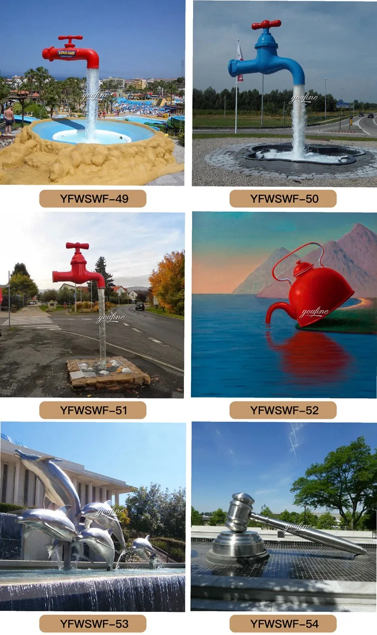  Statue Stainless Steel Sculpture Fountain