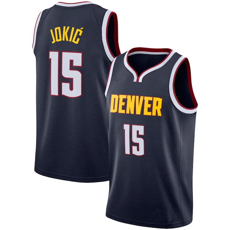 Мужская и женская баскетбольная форма Anthony 15 # Denver 15 # Nuggets 15 # Mile High Blue White Black