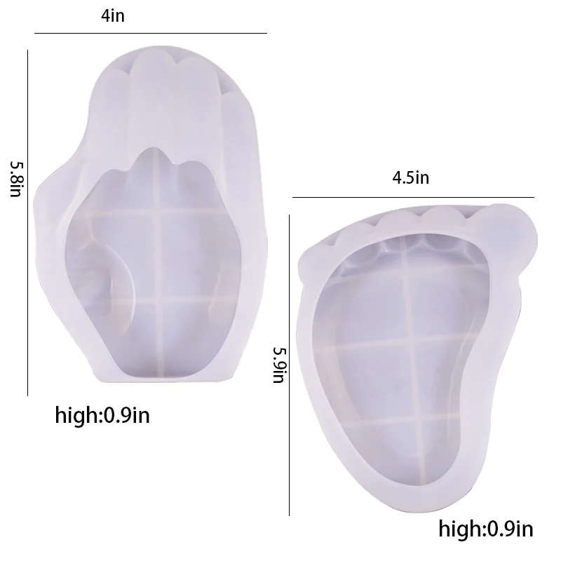 DIY Palms and Feet Shape  Silicone Resin Mold, Crystal Epoxy Mold Storage Box,Ashtray Silicone Mold for Home Decor