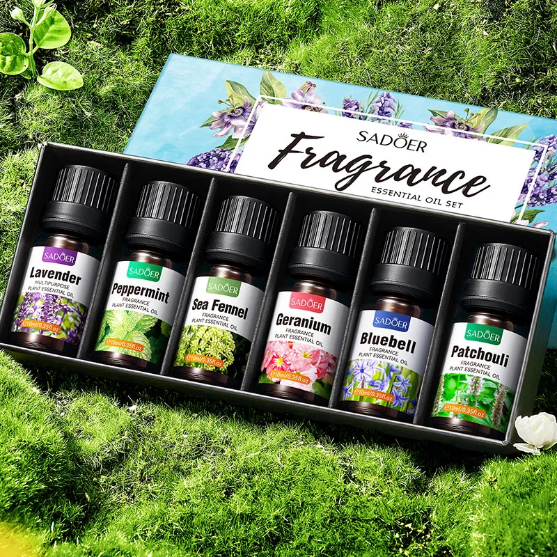 New Arrival SADOER Wholesale Essential Oil Organic Pure Natural Massage Private Label Aromatherapy Lavender Essential Oil Set