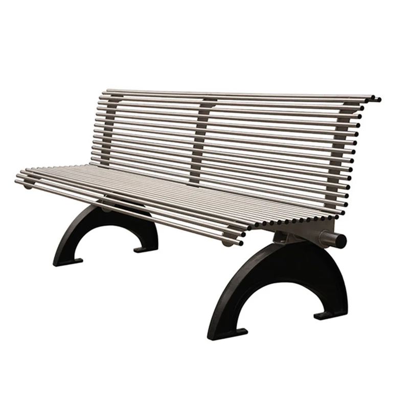 custom outdoor furniture steel tube bench seat outside public park metal bench seating out door garden patio chair bench