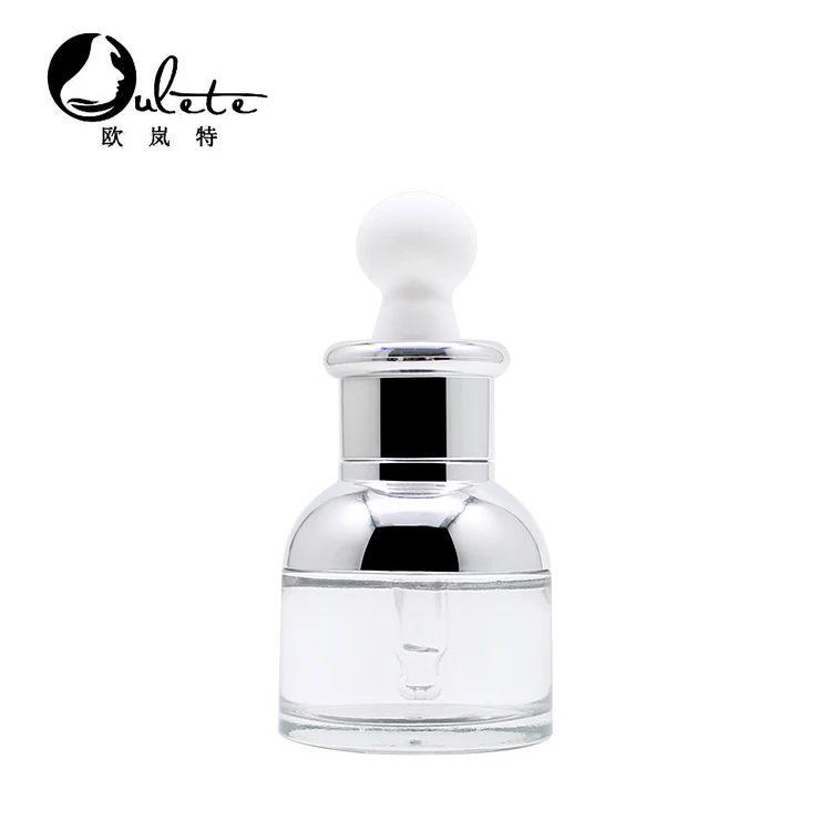 
new design cosmetic silver glass dropper serum bottle for essential oil with perfume 