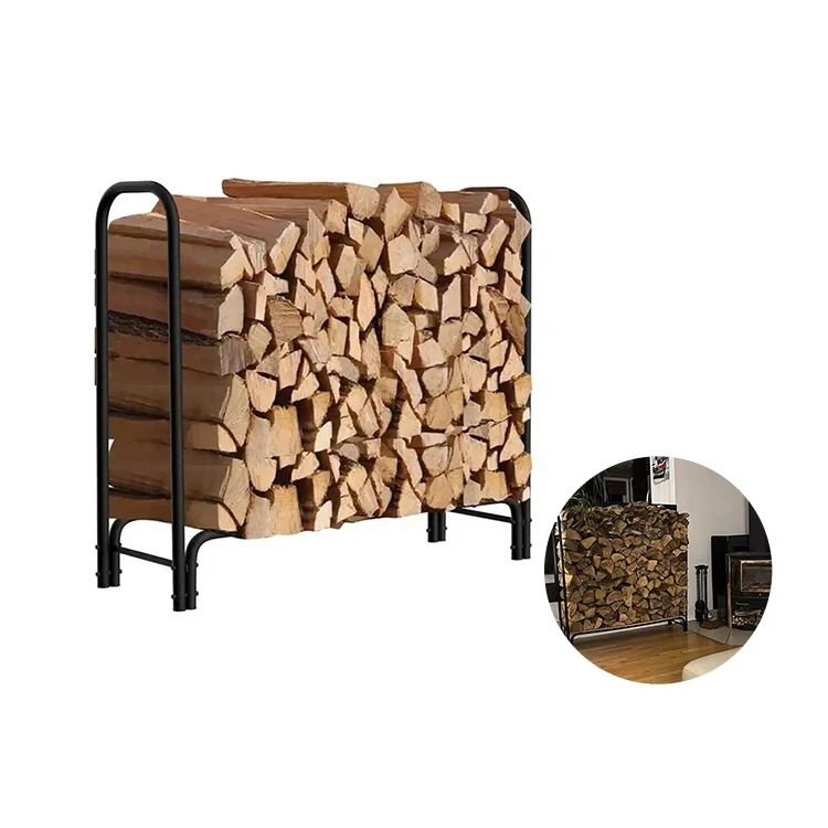 Factory Supply Heavy Duty Fire Wood Rack Shelf Wood Log Holder for Outdoor Firewood Storage Log Rack