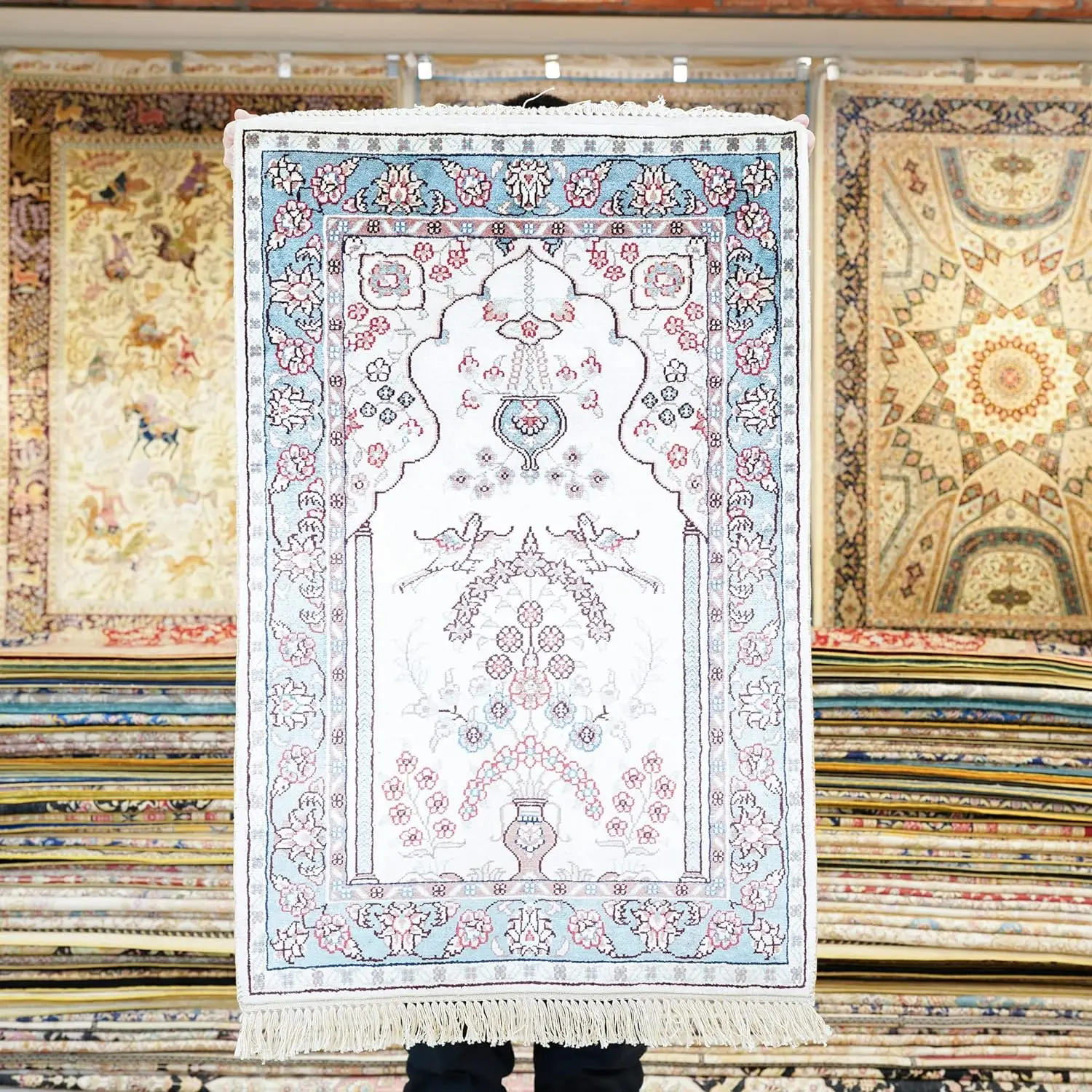 3d Printed small foam underlay for mosque masjid prayer mat gift carpet padding turkish design