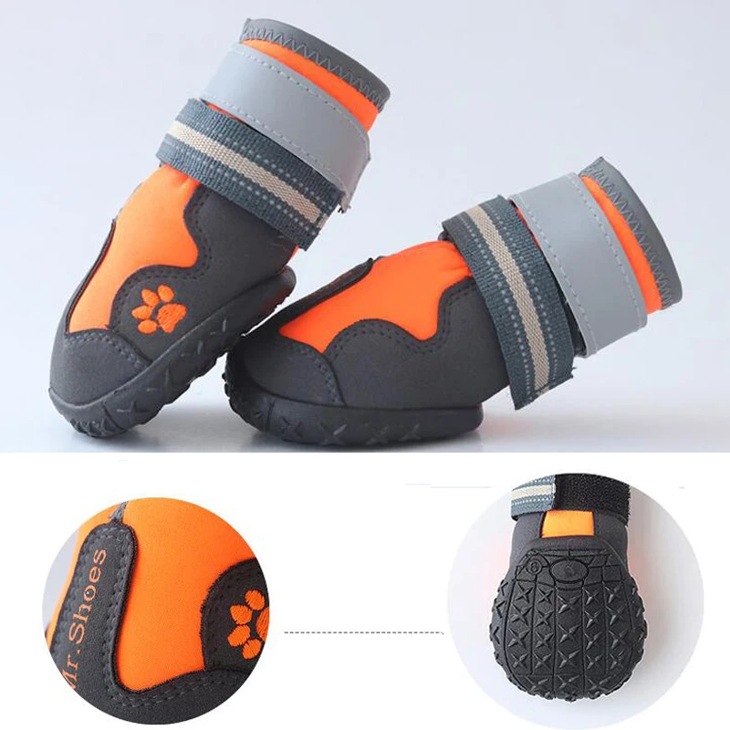 Pet Dog Shoes Boots Sports Mountain Wearable Pets PVC Soles Waterproof Reflective Dog Shoes For Small Medium Large Dog