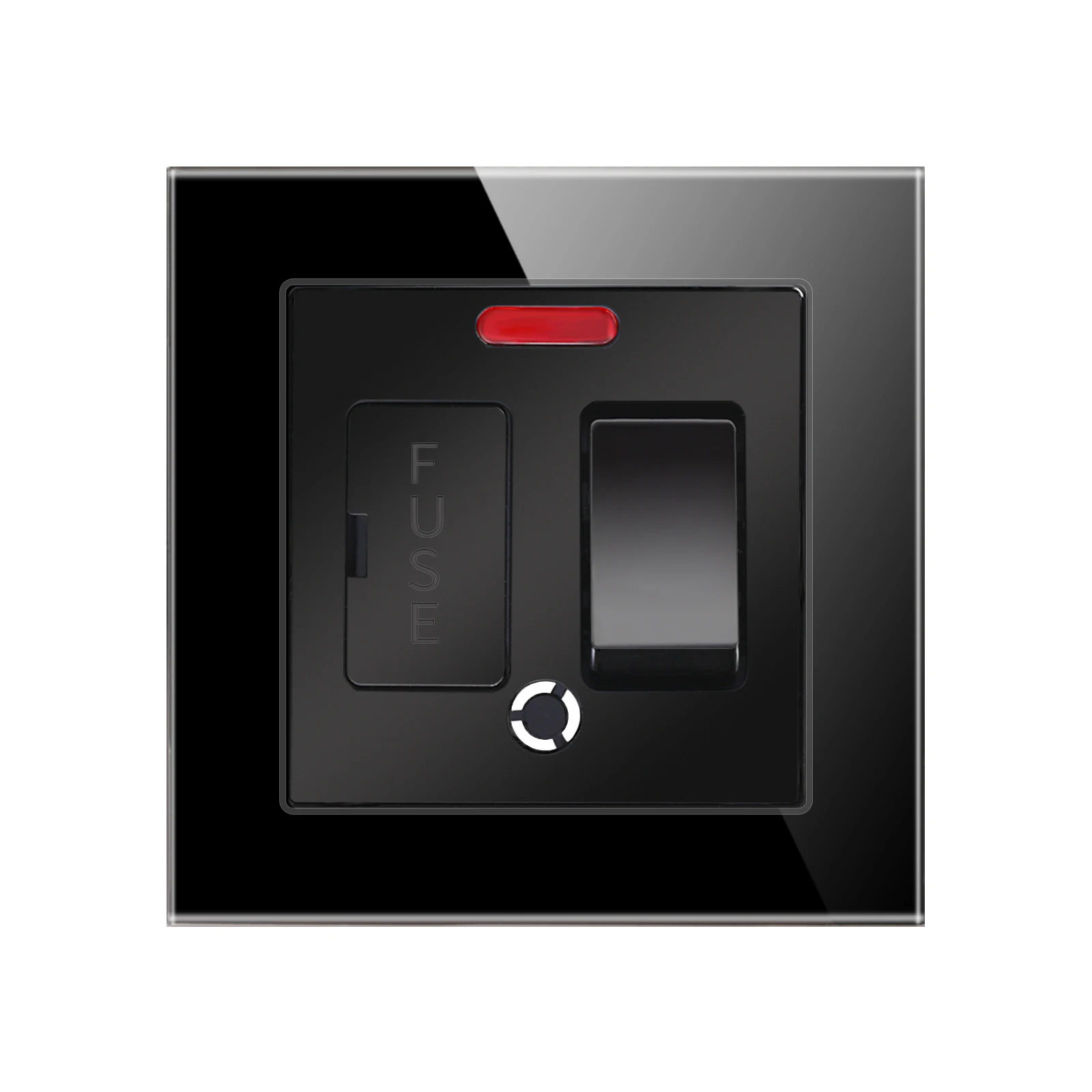 Bingoelec Modern Standard  European Tempered Glass Wall Socket Electric Fuse Switches