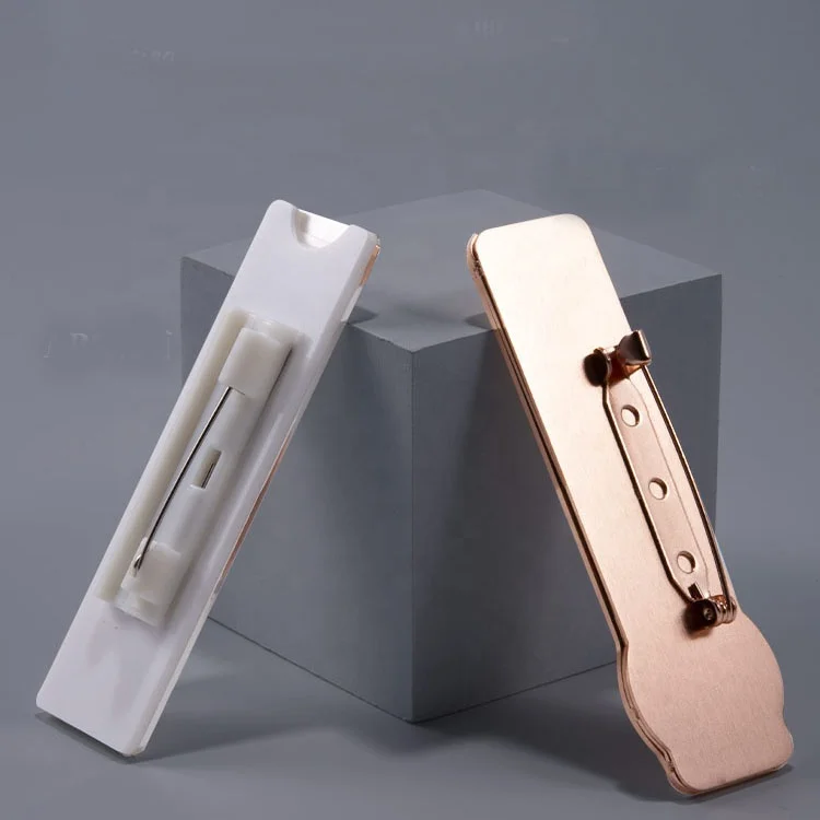 Custom name reusable pin magnetic back name badge tag for hotel bank staff