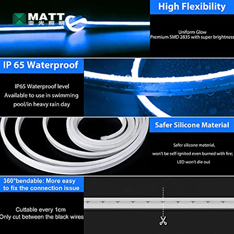 Матовый Заводская Прямая поставка нет минимального размера заказа 12v/24v Smd 2835/5050 полный цвет адресуемых знак Rgb Led гибкий неоновый свет для дня рождения