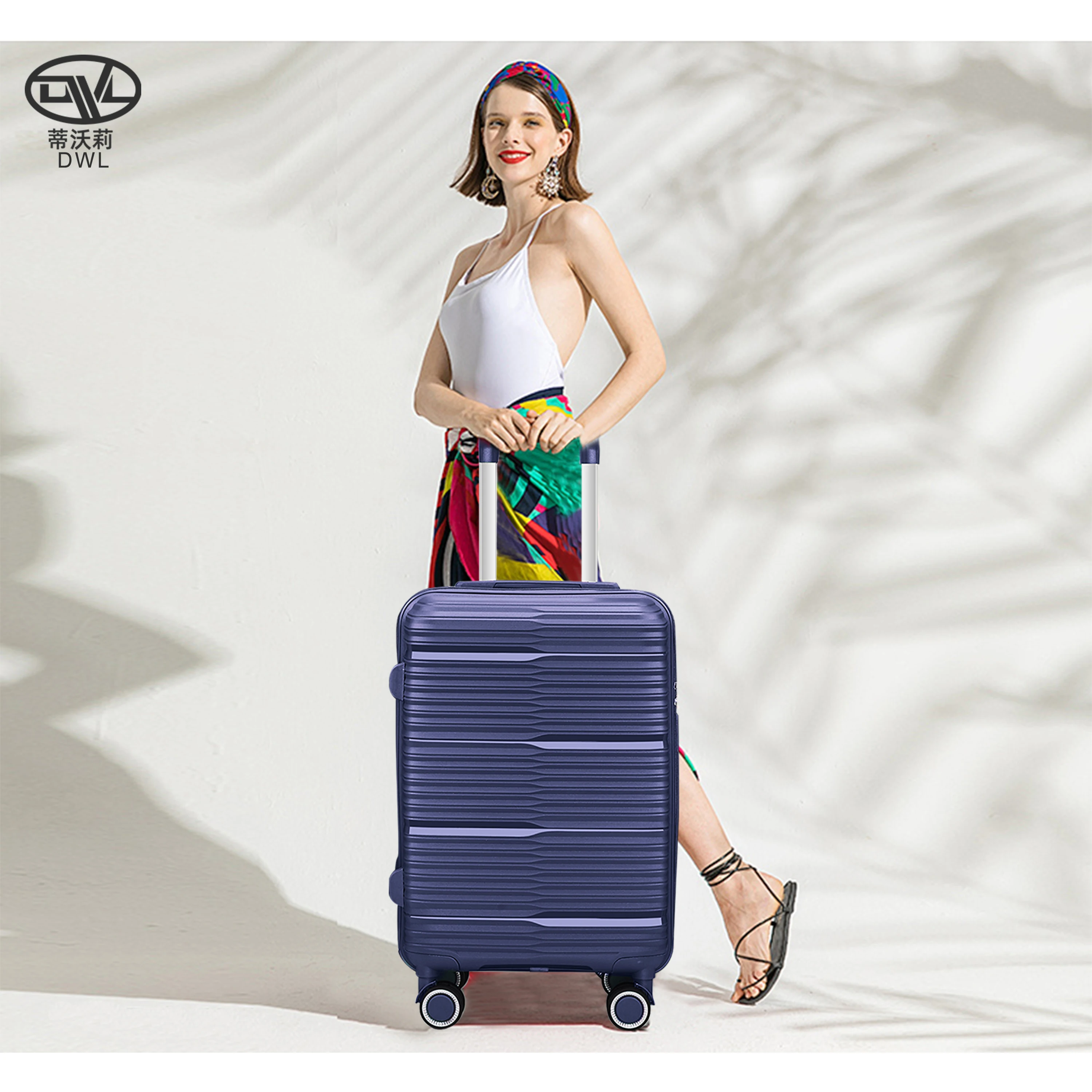 DWL fashion luggage 4 piece travel aluminum trolly tsa lock luggage container suitcase luggage for business trip