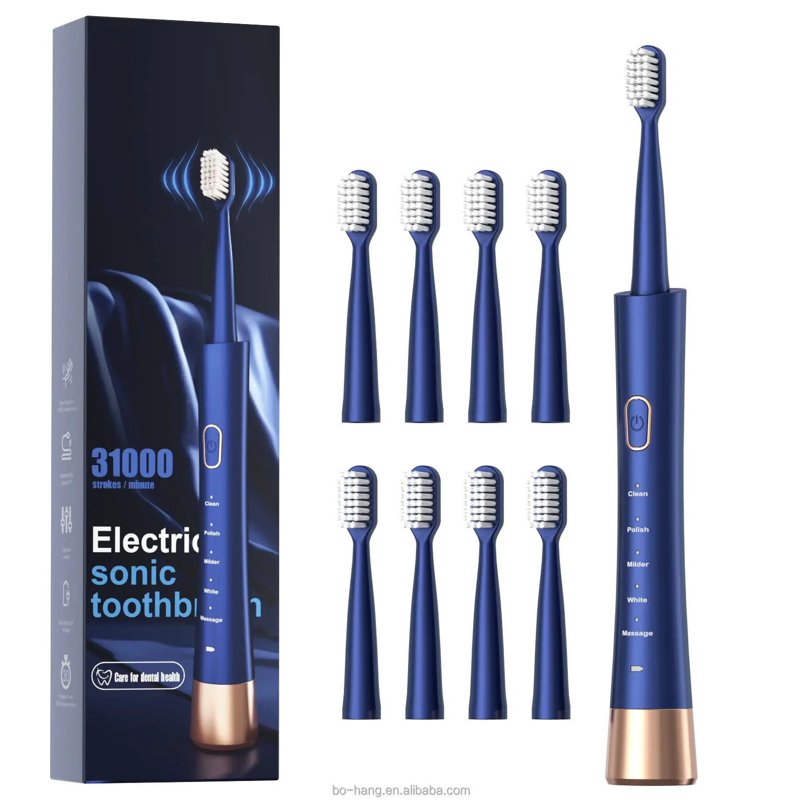 2024 BHC sonic electric toothbrush  6 brush heads IPX8waterproof wireless thermostatic electronic toothbrush