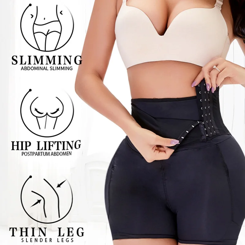 Sexy Big Ass Hip Enhancer Padded Butt Lifter Body Shaper with Hooks High Waist Trainer Slimming Tummy Control Panties