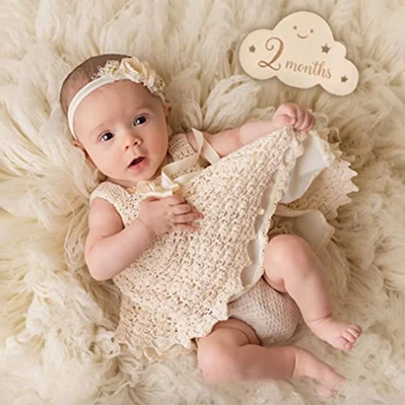 8 Pieces wooden flower milestone baby shower decorations gift set growth record photo atmosphere prop month announcement pendant