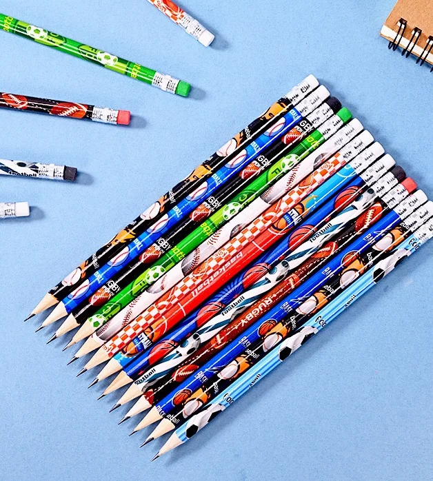 Custom cheap low price wood stationery gift standard pencil set with logo school pencils for children