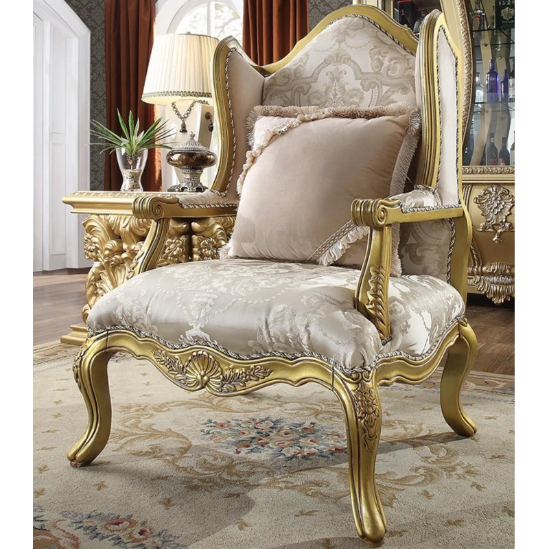 European design French style furniture classic sofas hand carved gold leaf plated living room sofas