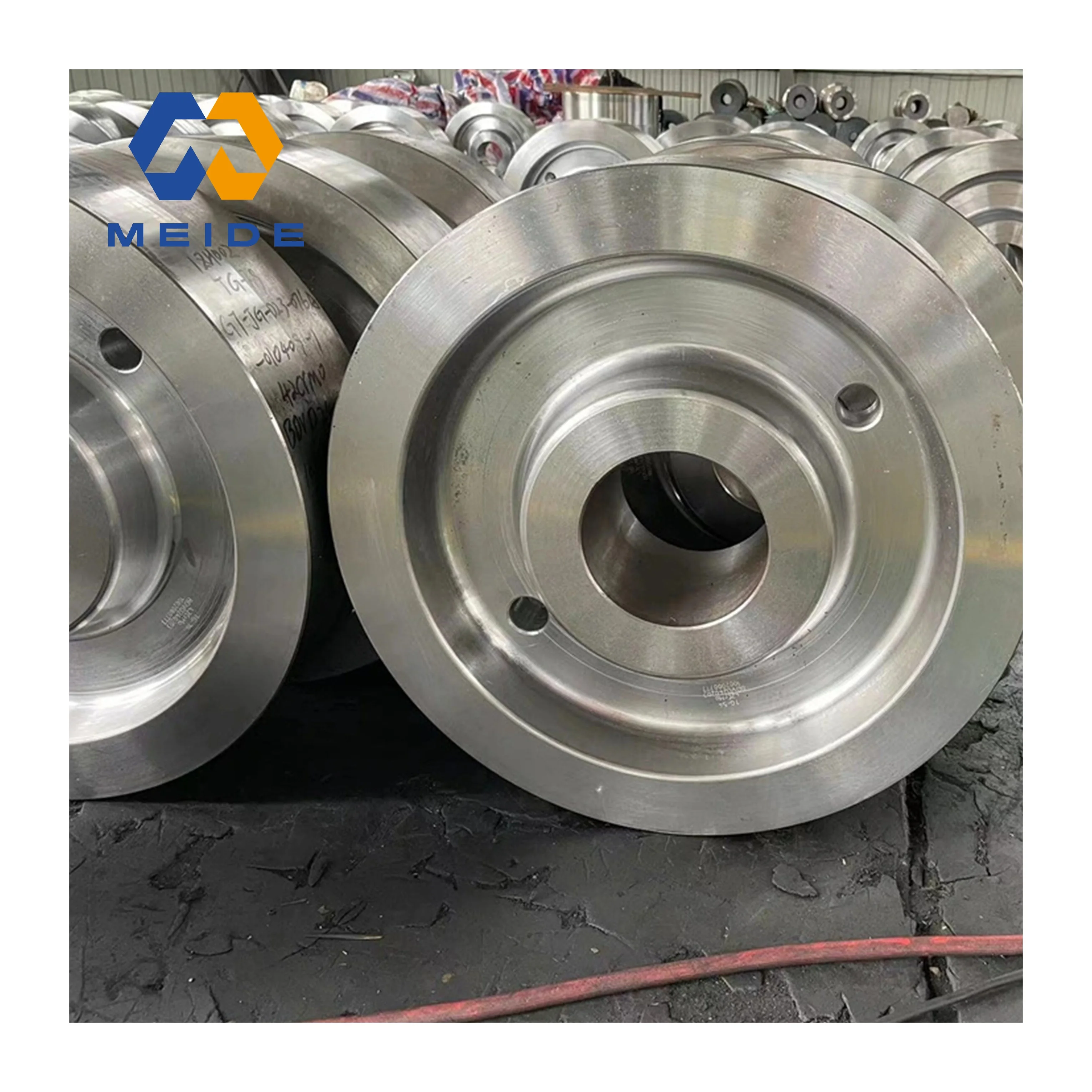 Steel Round Bar Wheel S255Jr Monorail Bridge Crane, Steel Rail Track Forging Wheel, Stainless Steel Flange Ring
