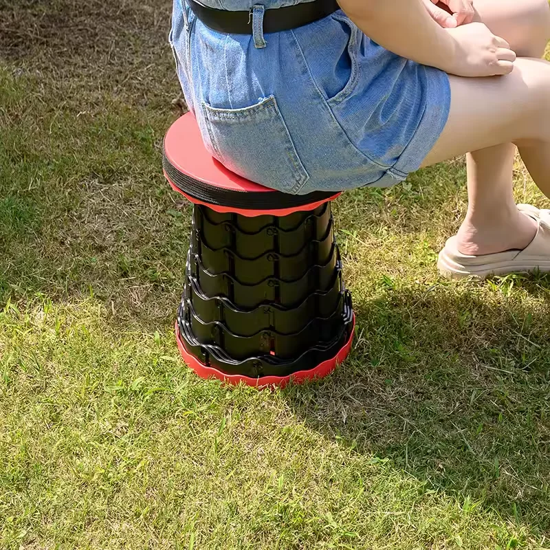 KALIOU Adjustable Camping Outdoor Folding Stool Portable Retractable Collapsible Telescopic Camping Chair Fancy Stool