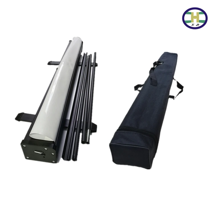 Hot selling poster banner roller shutter display rack silver luxury telescopic roller shutter display rack logo display rack