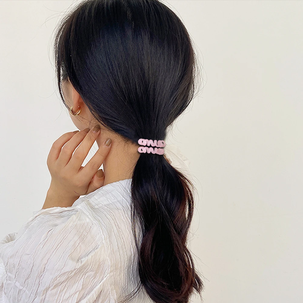 Multicolor Medium Coil Elastics Spring Rubber No Crease Hair Coils Telephone Cord Plastic Hair Ties For Women And Girls