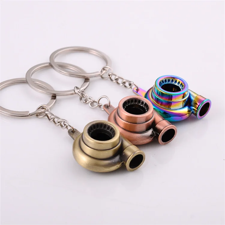 Turbo Key Chain, Creative Multi color Hot Sleeve Bearing Spinning Turbine Key Ring Key Chains