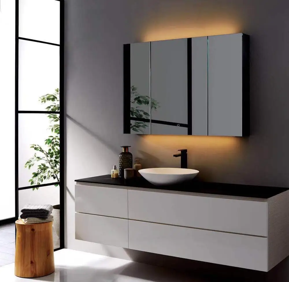 
Bathroom Mirror Cabinet Medicine Cabinet With Shaver Socket Anti Fog 